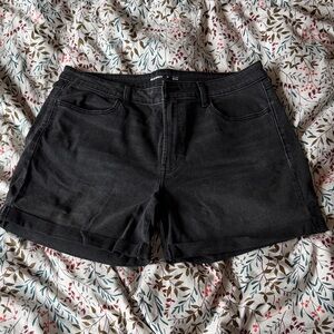 Old Navy Black Denim Cuffed Shorts